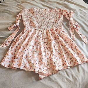 Strapless Floral Romper NWOT